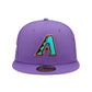NEW ERA 59FIFTY MLB ARIZONA DIAMONDBACKS WORLD SERIES 2001 PURPLE / PINK UV FITTED CAP