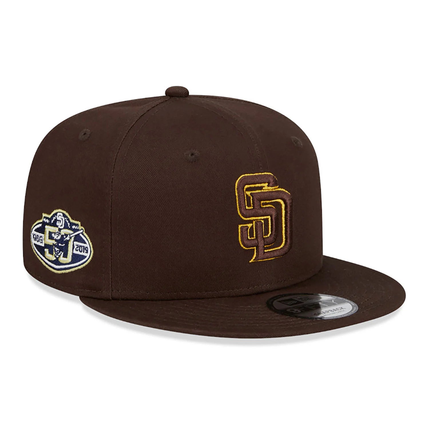 NEW ERA 9FIFTY SIDE PATCH SAN DIEGO PADRES 50TH ANNIVERSARY BROWN / LIGHT BROWN UV SNAPBACK CAP