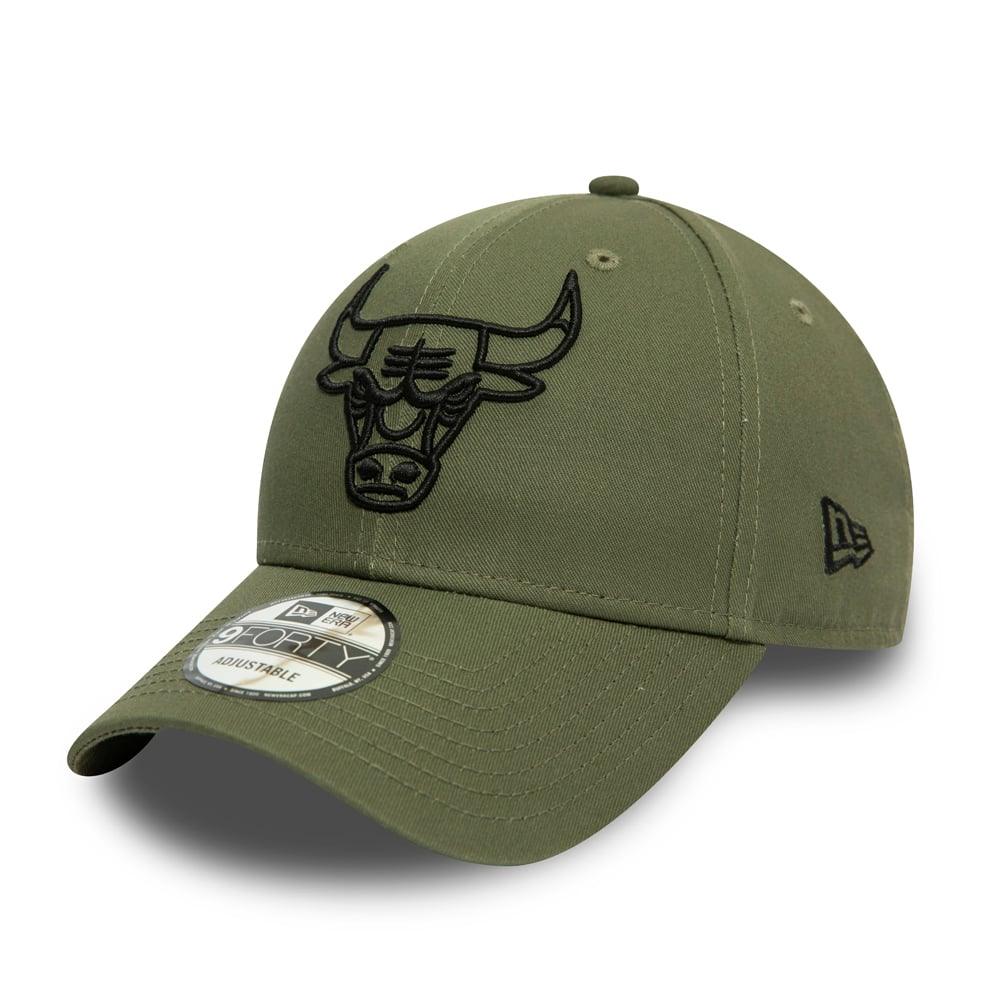 NEW ERA 9FORTY NBA ESSENTIAL OUTLINE CHICAGO BULLS OLIVE CAP - FAM
