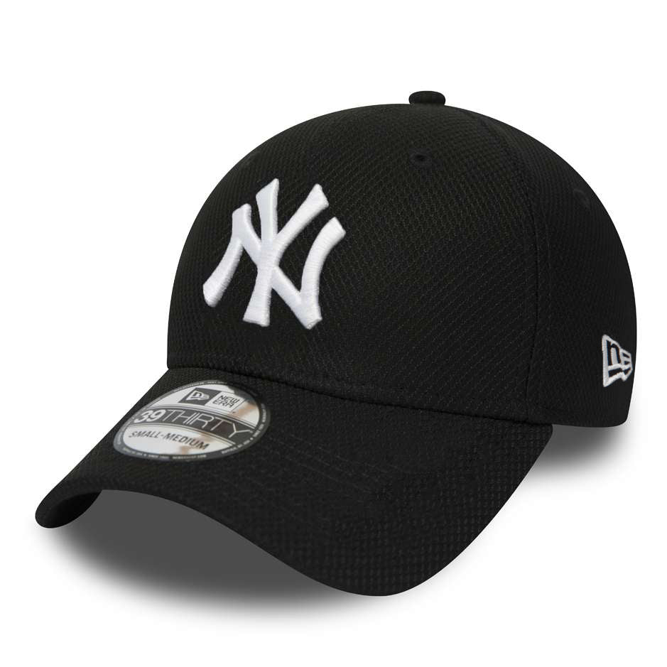 12523909 39THIRTY MLB NEW YORK YANKEES DIAMOND ERA STRETCH FIT BLACK CAP