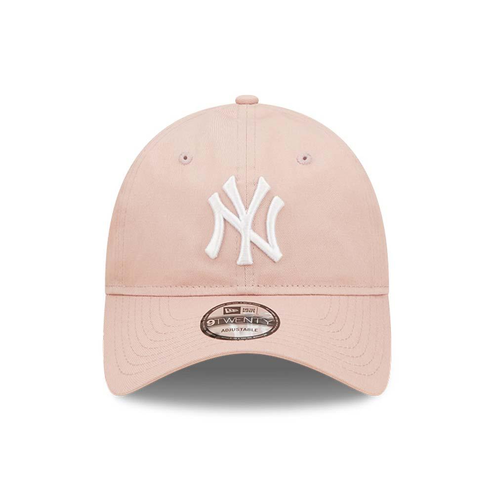 New Era Curved Brim Pink Logo 9TWENTY Mini Logo New York Yankees MLB Light  Pink Adjustable Cap