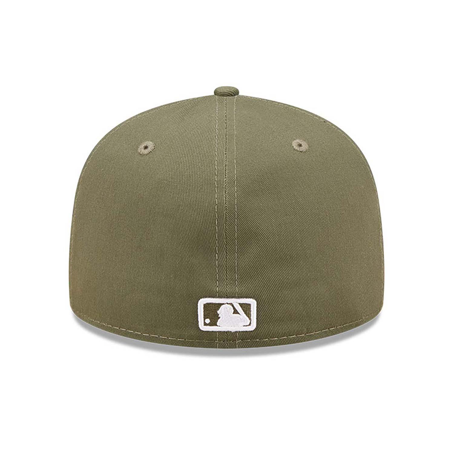 NEW ERA 59FIFTY MLB LOS ANGELES DODGERS TEAM OUTLINE OLIVE / OLIVE UV FITTED CAP - FAM
