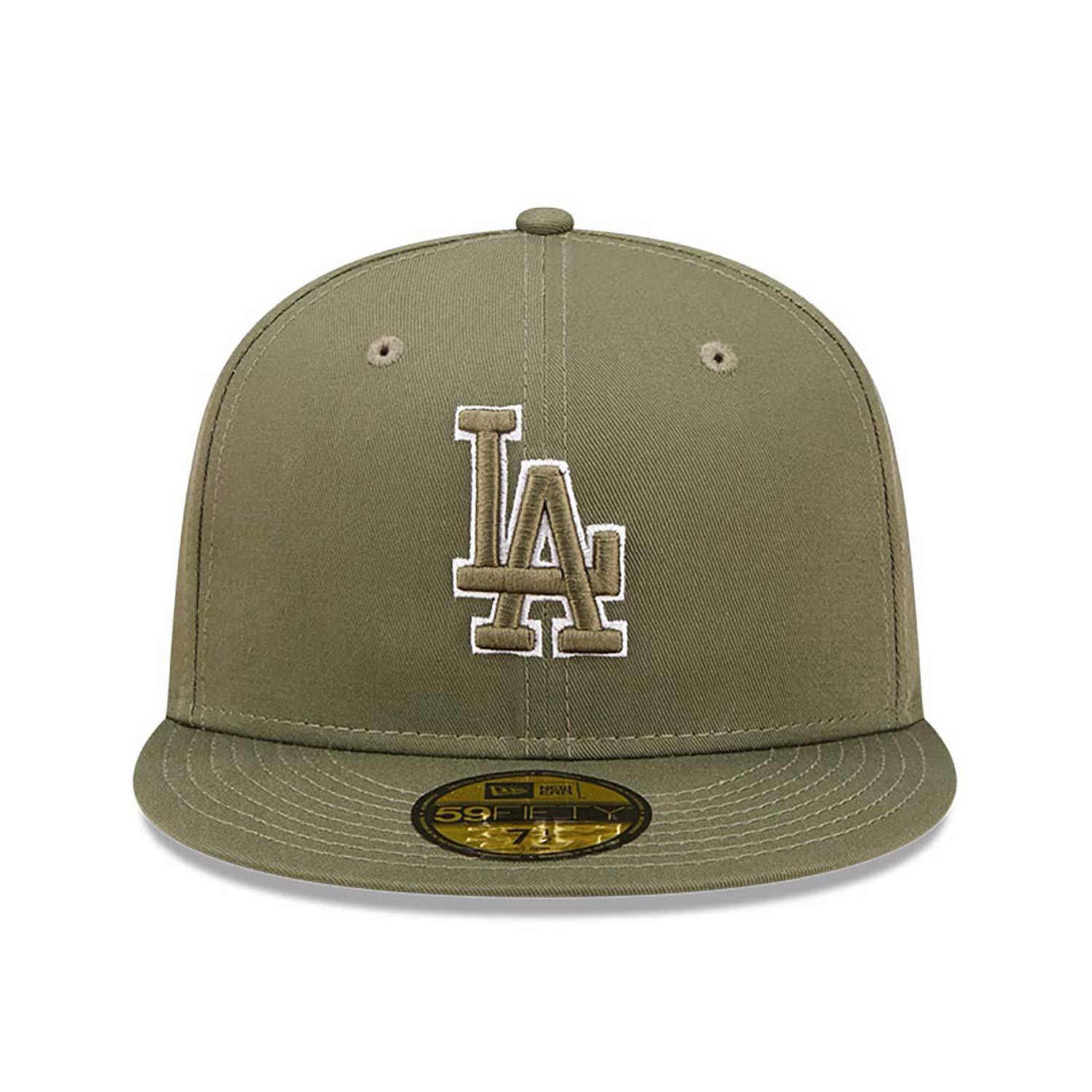 NEW ERA 59FIFTY MLB LOS ANGELES DODGERS TEAM OUTLINE OLIVE / OLIVE UV FITTED CAP - FAM