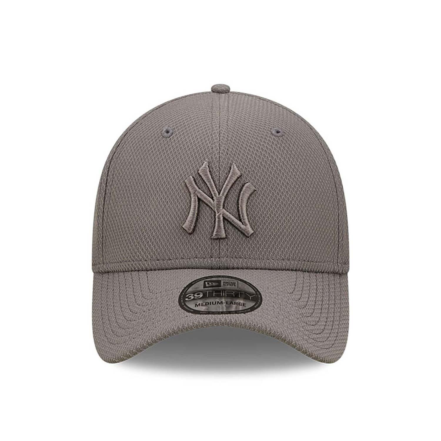 NEW ERA 39THIRTY MLB NEW YORK YANKEES DIAMOND ERA STRETCH FIT GREY CAP - FAM