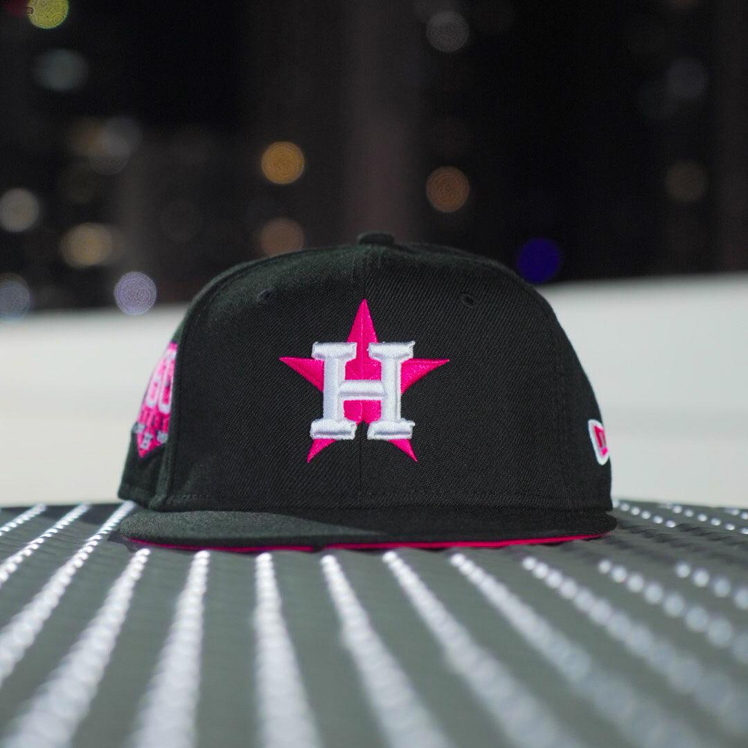 EXCLUSIVE NEW ERA 59FIFTY MLB HOUSTON ASTROS 60 YEARS BLACK / ENERGY RED UV FITTED CAP - FAM