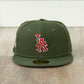 NEW ERA 59FIFTY MLB LOS ANGELES ANGELS RIFLE GREEN / GREY UV FITTED CAP