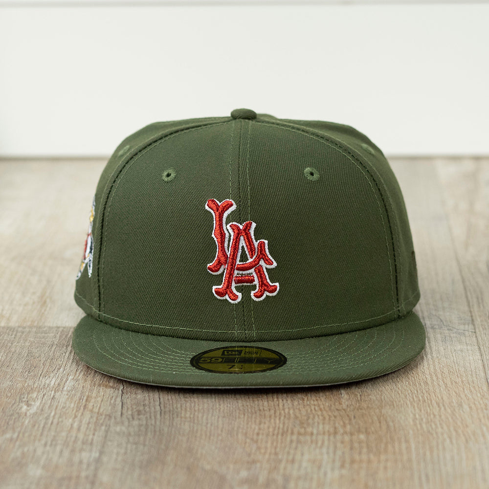 NEW ERA 59FIFTY MLB LOS ANGELES ANGELS RIFLE GREEN / GREY UV FITTED CAP