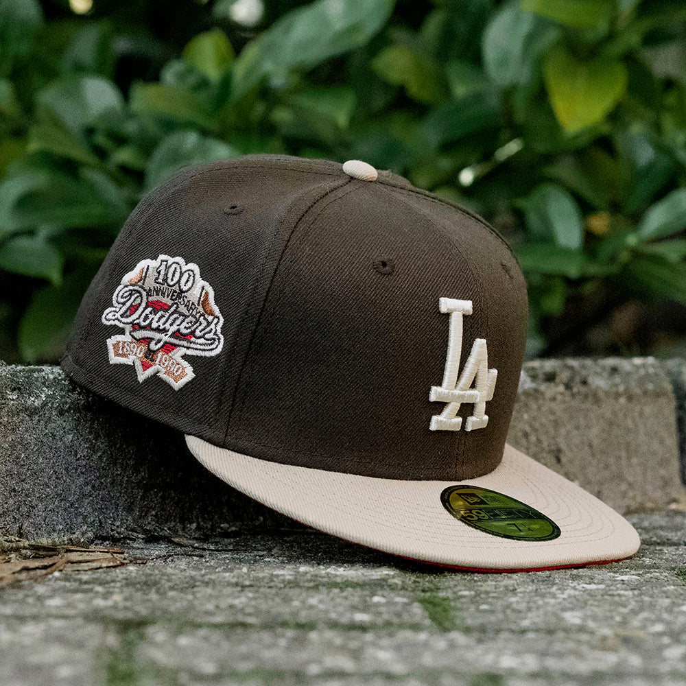 NEW ERA 59FIFTY MLB LOS ANGELES DODGERS 100TH ANNIVERSARY TWO TONE / SCARLET UV FITTED CAP