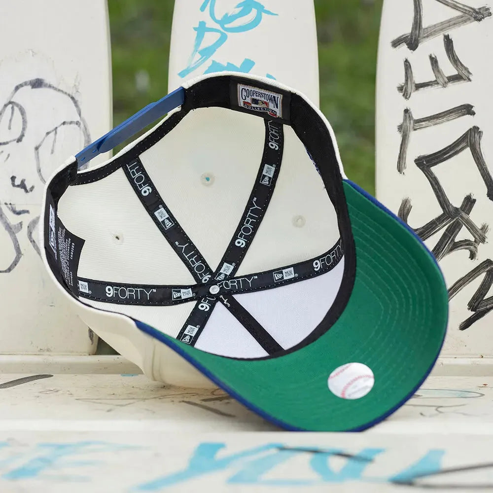 NEW ERA 9FORTY A-FRAME MLB LOS ANGELES DODGERS 50TH ANNIVERSARY TWO TONE / KELLY GREEN UV SNAPBACK - FAM