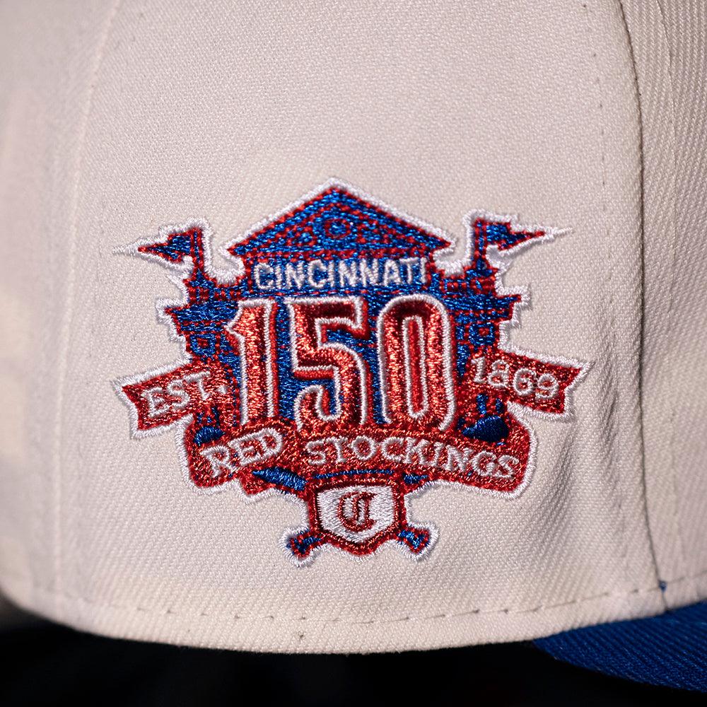 NEW ERA 59FIFTY MLB CINCINNATI REDS 150th ANNIVERSARY TWO TONE / SCARLET UV FITTED CAP - FAM