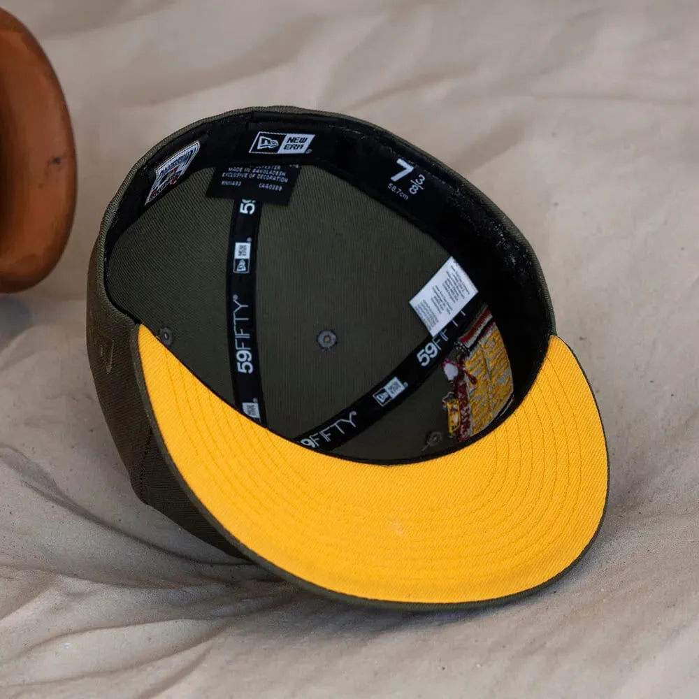 NEW ERA 59FIFTY MLB BOSTON RED SOX OLIVE YELLOW UV FITTED CAP
