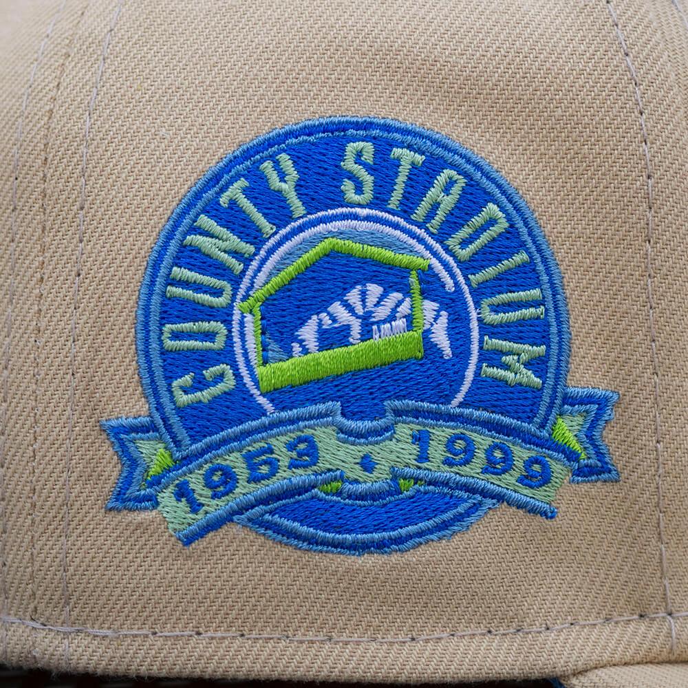 LIMITED 59FIFTY MLB MILWAUKEE BREWERS COUNTY STADIUM VEGAS GOLD/ SKY BLUE UV - FAM