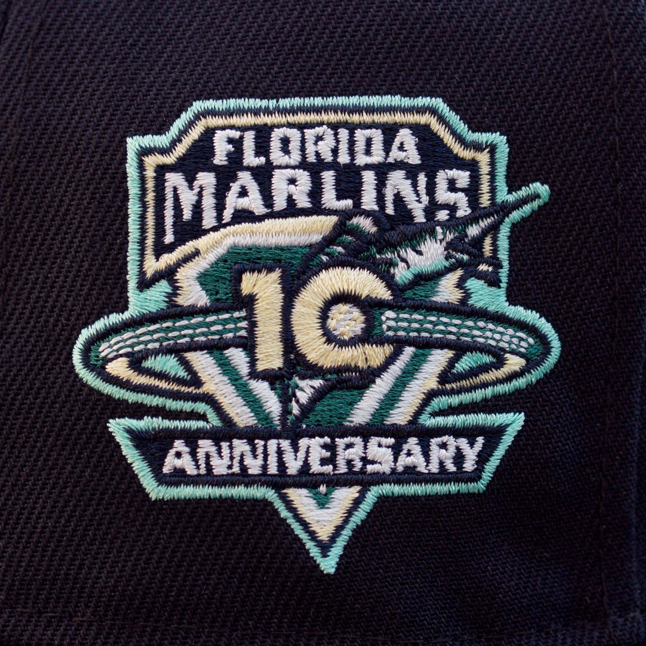 LIMITED 59FIFTY MLB FLORIDA MARLINS 10th ANNIVERSARY NAVY / NORTHWEST GREEN UV - FAM