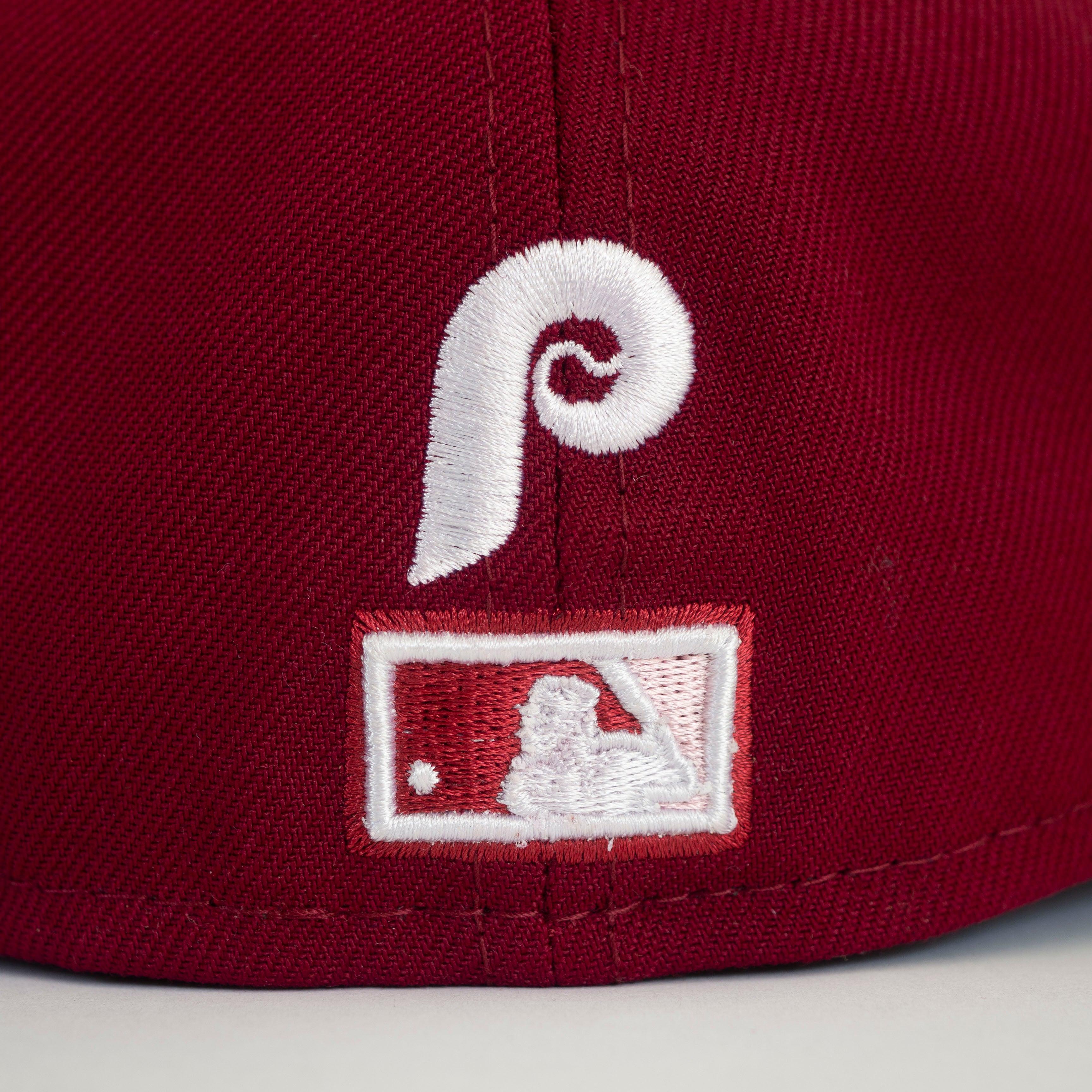 NEW ERA 59FIFTY MLB PHILADELPHIA PHILLIES SIDE PATCH BLOOM CARDINAL / PINK UV FITTED CAP - FAM
