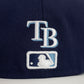 NEW ERA 59FIFTY MLB TAMPA BAY RAYS SIDE PATCH BLOOM NAVY / SKY BLUE UV FITTED CAP