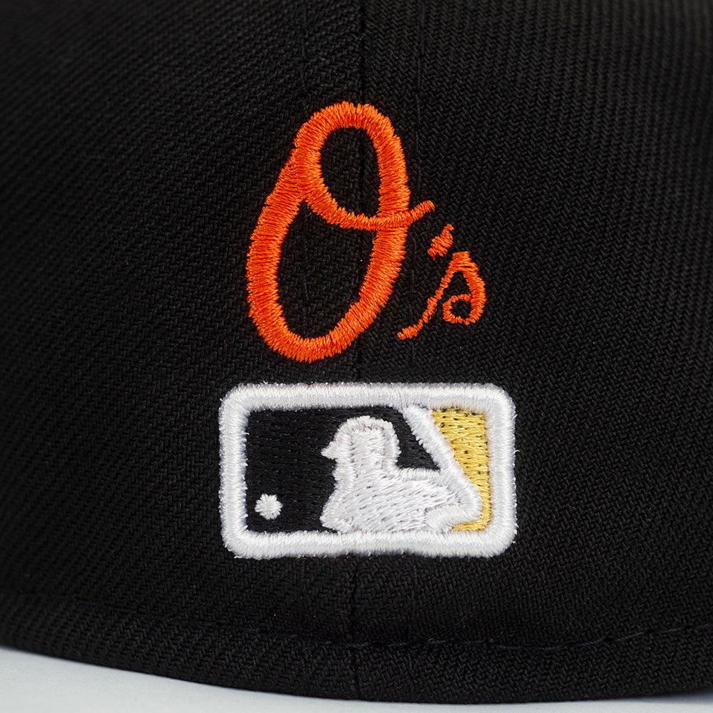 NEW ERA 59FIFTY MLB BALTIMORE ORIOLES SIDE PATCH BLOOM BLACK / SOFT YELLOW UV FITTED CAP - FAM