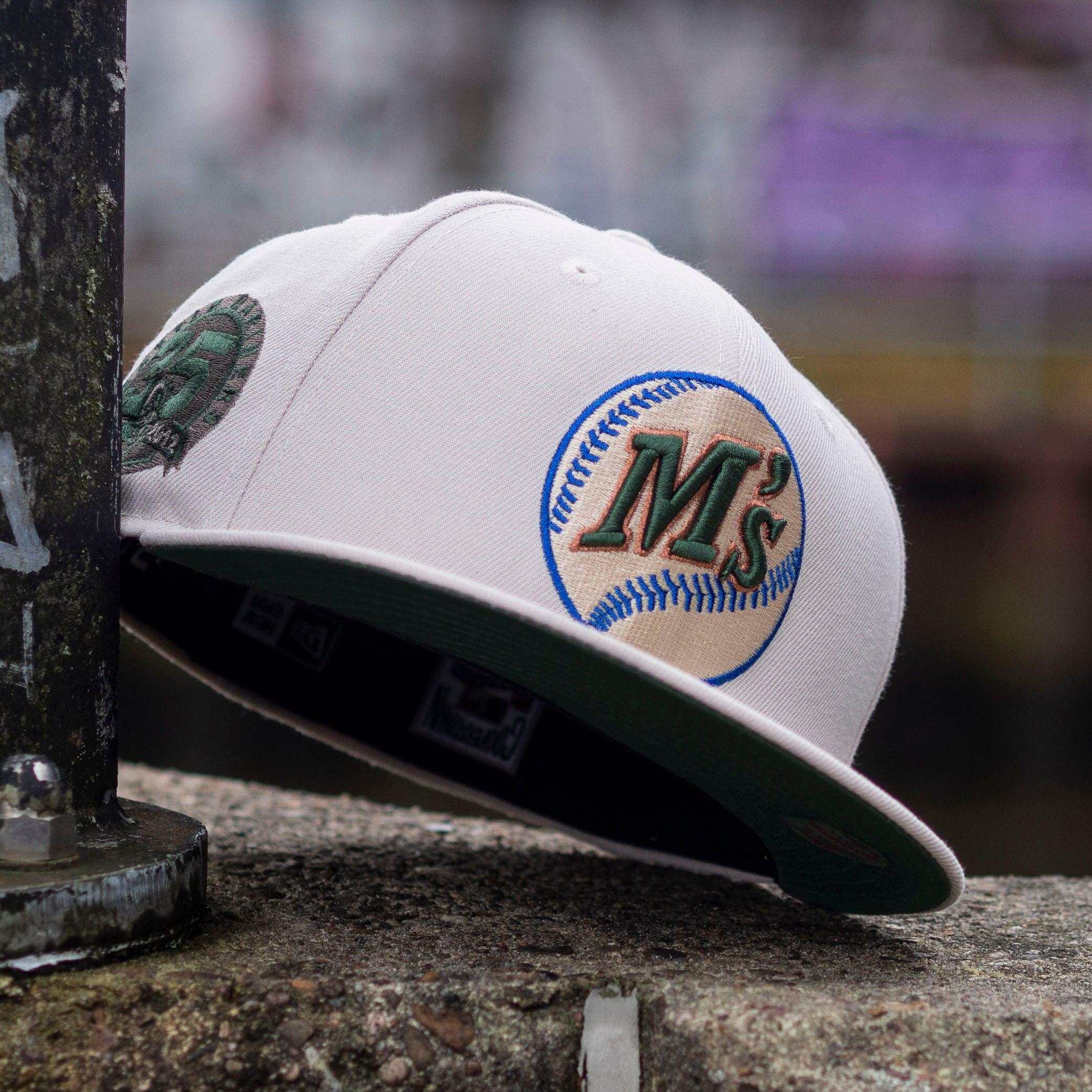 NEW ERA 59FIFTY MLB SEATTLE MARINERS 35th ANNIVERSARY STONE / EMERALD GREEN UV FITTED CAP