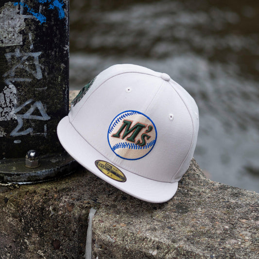 NEW ERA 59FIFTY MLB SEATTLE MARINERS 35th ANNIVERSARY STONE / EMERALD GREEN UV FITTED CAP