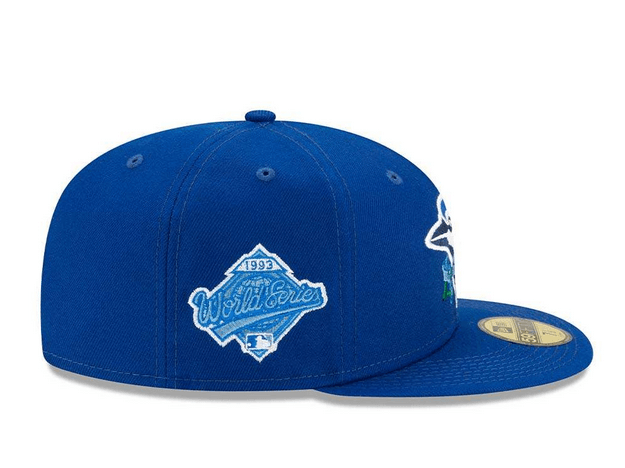 NEW ERA 59FIFTY MLB TORONTO BLUE JAYS SIDE PATCH BLOOM ROYAL BLUE / LAVENDER UV FITTED CAP