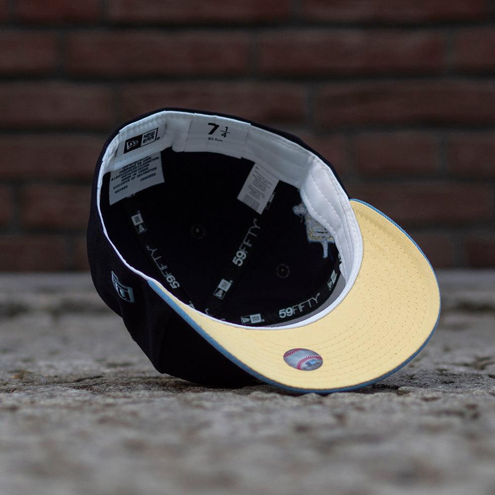 NEW ERA 59FIFTY MILWAUKEE BREWERS 25th ANNIVERSARY TWO TONE / SOFT YELLOW UV FITTED CAP - FAM