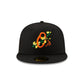 NEW ERA 59FIFTY MLB BALTIMORE ORIOLES SIDE PATCH BLOOM BLACK / SOFT YELLOW UV FITTED CAP