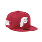 NEW ERA 59FIFTY MLB PHILADELPHIA PHILLIES SIDE PATCH BLOOM CARDINAL / PINK UV FITTED CAP