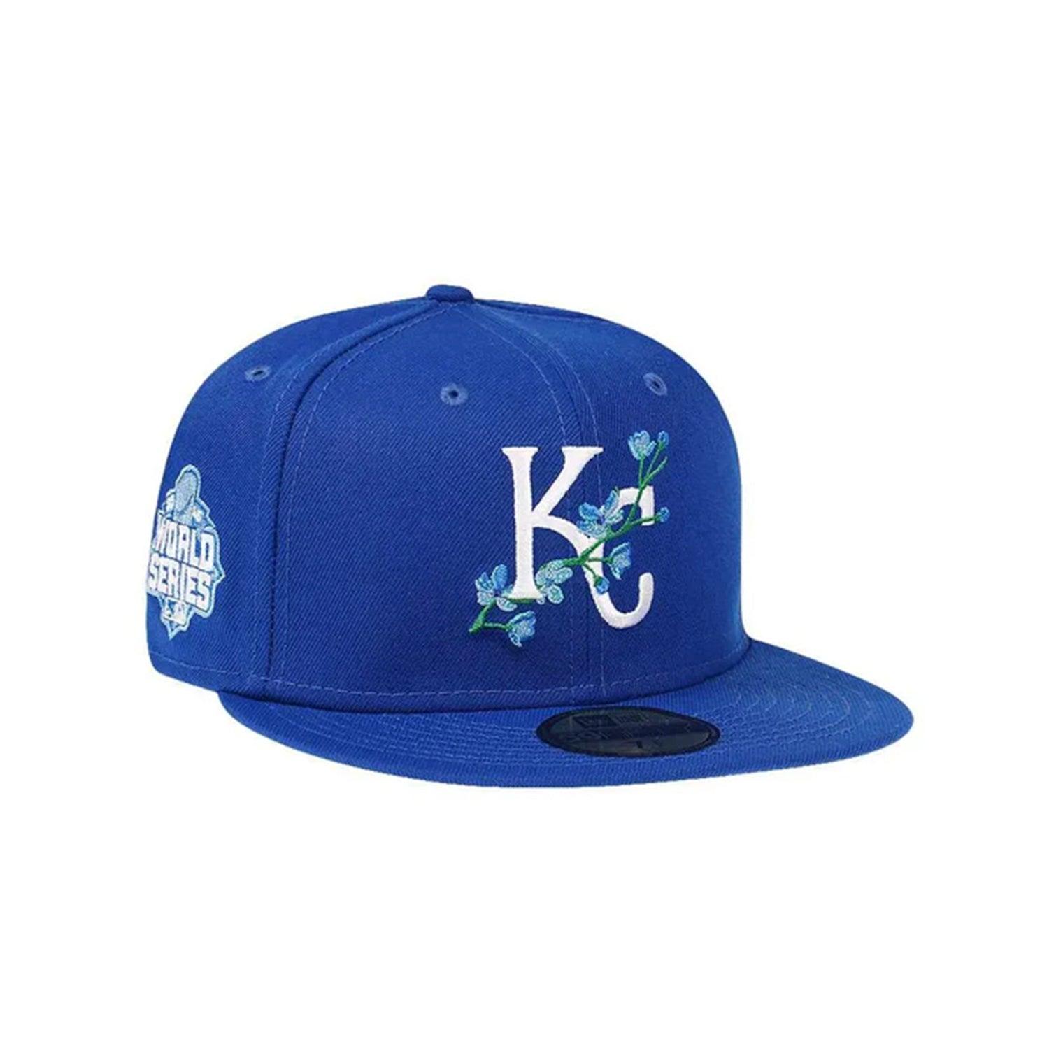 NEW ERA 59FIFTY MLB KANSAS CITY ROYALS SIDE PATCH BLOOM BLUE / SKY BLUE UV FITTED CAP - FAM