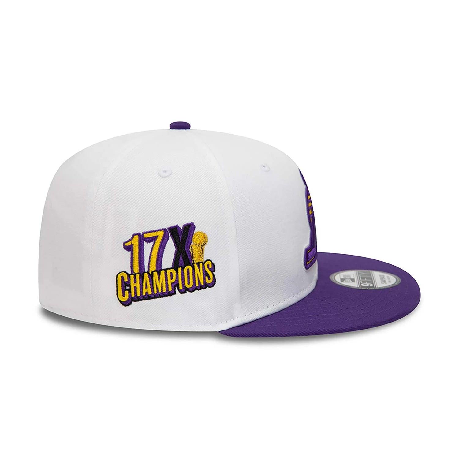 NEW ERA 9FIFTY WHITE CROWN PATCHES LOS ANGELES LAKERS TWO TONE SNAPBACK - FAM