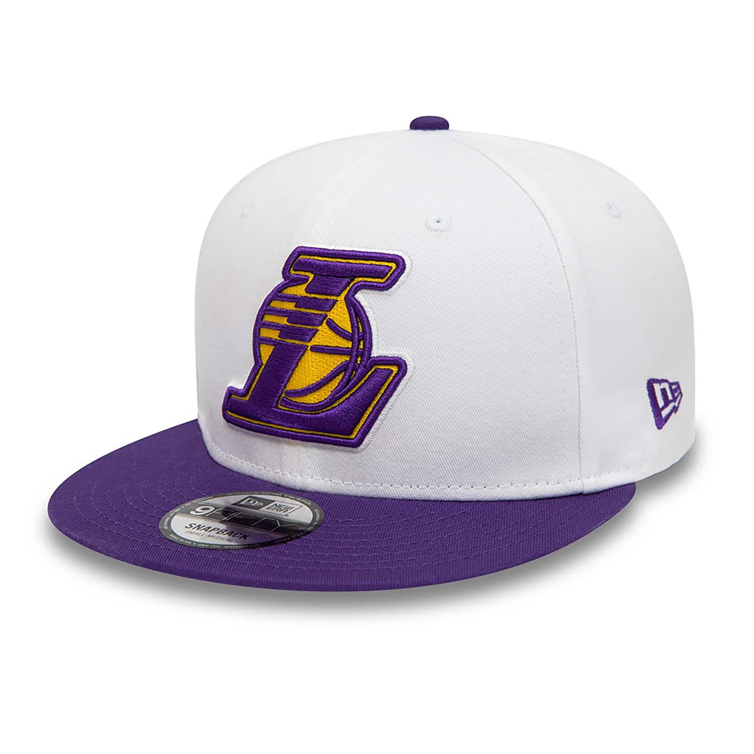 NEW ERA 9FIFTY WHITE CROWN PATCHES LOS ANGELES LAKERS TWO TONE SNAPBACK - FAM