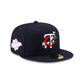 NEW ERA 59FIFTY MLB MINNESOTA TWINS SIDE PATCH BLOOM NAVY / PINK UV FITTED CAP