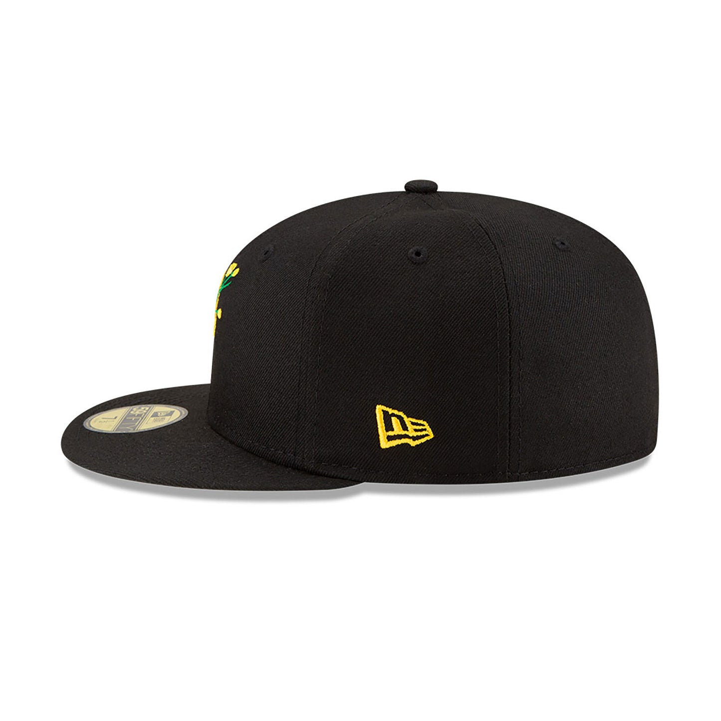 NEW ERA 59FIFTY MLB PITTSBURGH PIRATES SIDE PATCH BLOOM BLACK / SOFT YELLOW UV FITTED CAP