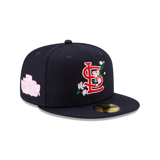 NEW ERA 59FIFTY MLB SAINT LOUIS CARDINALS SIDE PATCH BLOOM NAVY / PINK UV FITTED CAP