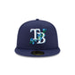 NEW ERA 59FIFTY MLB TAMPA BAY RAYS SIDE PATCH BLOOM NAVY / SKY BLUE UV FITTED CAP