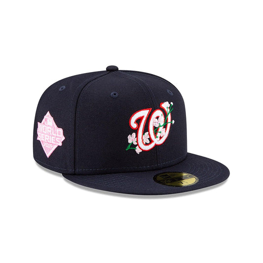 NEW ERA 59FIFTY MLB WASHINGTON NATIONALS SIDE PATCH BLOOM NAVY / PINK UV FITTED CAP
